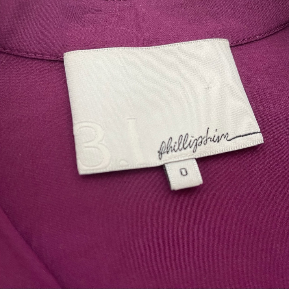 3.1 Philip Lim Silk Blend Blouse Raspberry Purple colour Covered Buttons Size 0 - Picture 8 of 12